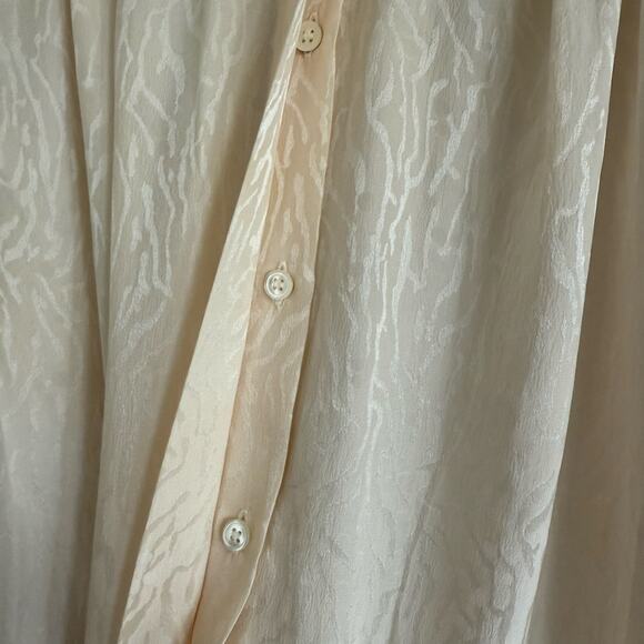 Vintage Marshall Field's Silk Blouse Cream with Jacquard Pattern 70s/80s‎ Sz 10 - Picture 6 of 16